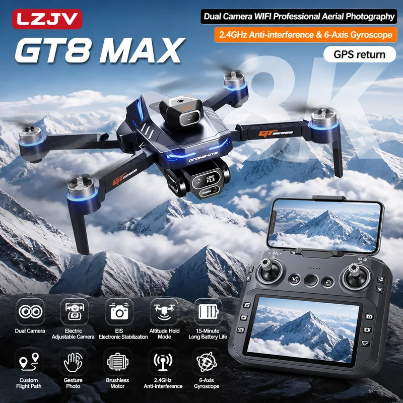 GT8 Max Opvouwbare Drone 8K HD - Drone Gps Module recensie en prijs